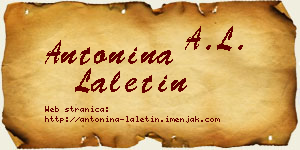 Antonina Laletin vizit kartica